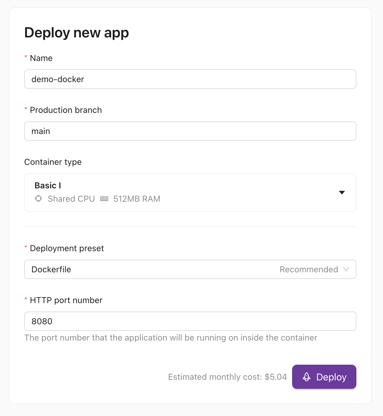 Configure new app
